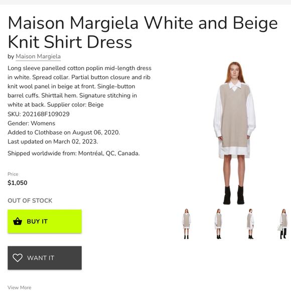 Maison Margiela Day Dress Sweater Layer Cotton Shirt Dress M NWT $1150 - Picture 5 of 11